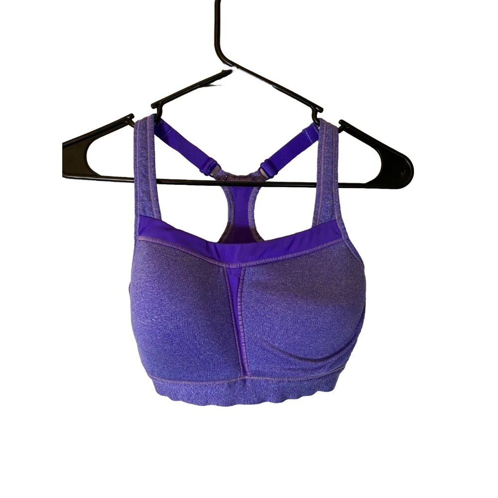 Great Support Women’s Purple Sports Bra Top 4/6 34B Firm High Impact Gym Sporty